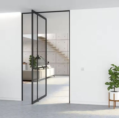 Алюминиевая сплав безрамочная стеклянная вращающаяся дверь Коррозионная устойчивость Легкая чистка