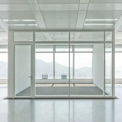 Современная звукозащищенная стеклянная перегородка с алюминиевым каркасом с порошковым покрытием