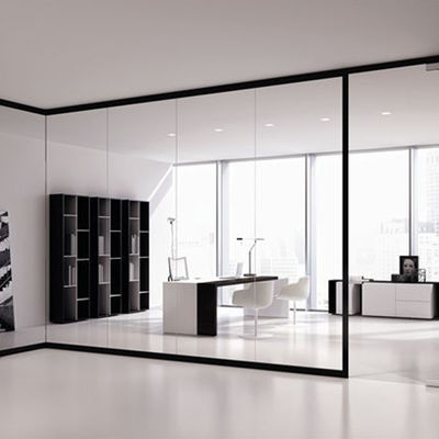 Гибкая стеклянная перегородка Стены Алюминиевая рама Звукоизоляционные офисные перегородки