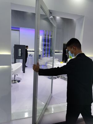 качество  Slim Frame Aluminum Pivot Door Tempered Clear Glass Entrance Pivot Door завод