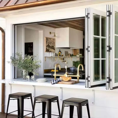 На заказ Балкон Алюминиевое складное окно Затемненное изоляционное складное стекло