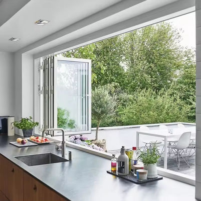 На заказ Балкон Алюминиевое складное окно Затемненное изоляционное складное стекло