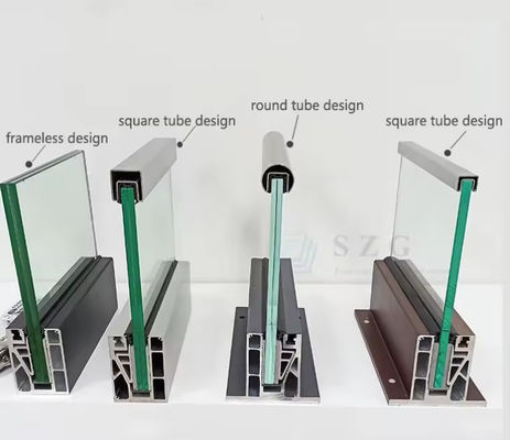 Стеклянная балюстрада Lamel U Channel, установленная сверху с ламинированным стеклом