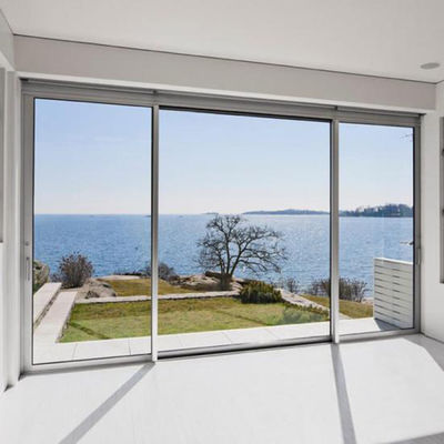 Маленький легкий профиль Алюминиевые раздвижные двери Замена на закаленное прозрачное стекло