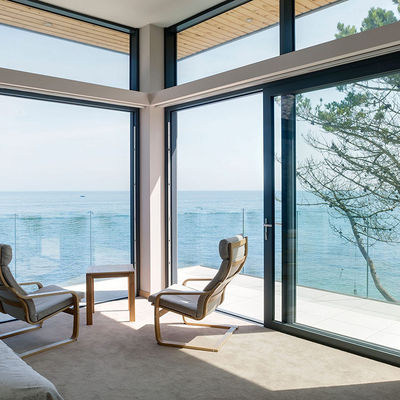 Уменьшение шума Алюминиевые раздвижные двери Изолированное стекло 3 метра Алюминиевые раздвижные двери