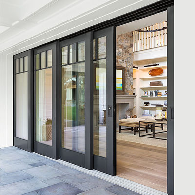 Изолированные закаленные алюминиевые стеклянные двери, выполненные по индивидуальному заказу с тяжелым профилем