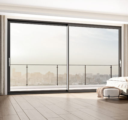 Размеры по индивидуальному заказу Алюминиевые раздвижные двери Изолированное стекло Двойные стеклянные раздвижные двери