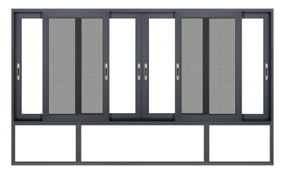 Наружные устойчивые к ураганам скинлайн Алюминиевые раздвижные двери Флуороуглеродные опрыскивания