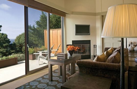 Прочные толстые алюминиевые стеклянные двери с горизонтальным стилем открытия