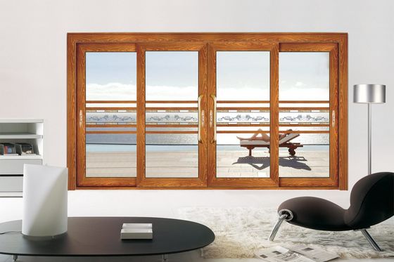 Двойная стеклянная алюминиевая раздвижная дверь Устойчивость к ураганам Многосдвижная стеклянная дверь