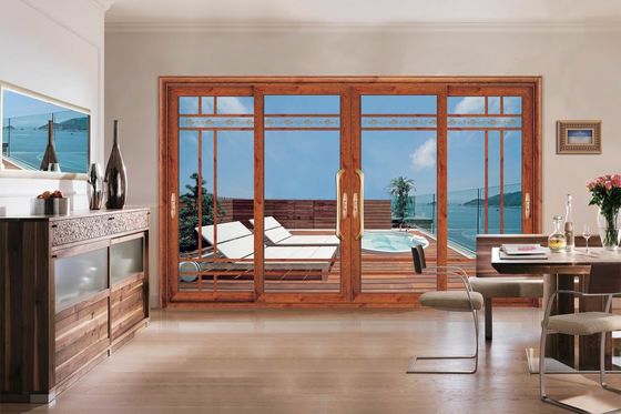 Двойная стеклянная алюминиевая раздвижная дверь Устойчивость к ураганам Многосдвижная стеклянная дверь