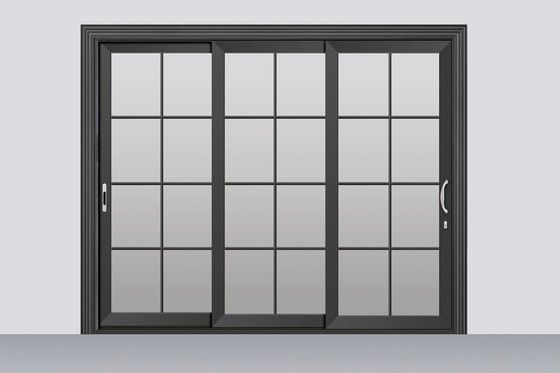 Устойчивость к тайфунам 2 мм толстые алюминиевые скользящие двери с закаленным стеклом