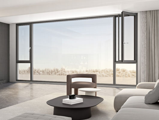 Защищенное окно из алюминиевого каркаса с закаленным изоляционным стеклом и многоточечной блокировкой