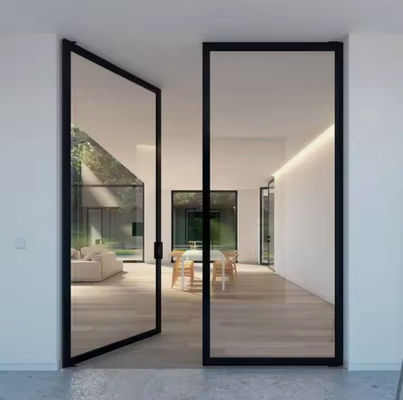 Алюминиевые канатные двери с тонкой рамкой, ламинированные, закаленные стеклянные канатные двери