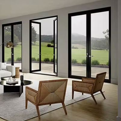 Алюминиевые канатные двери с тонкой рамкой, ламинированные, закаленные стеклянные канатные двери