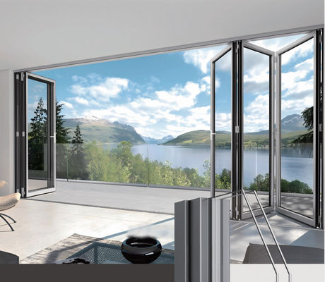 Терморазрыв безопасности Стекло Алюминиевые складные двери Коммерческие балконные складные двери