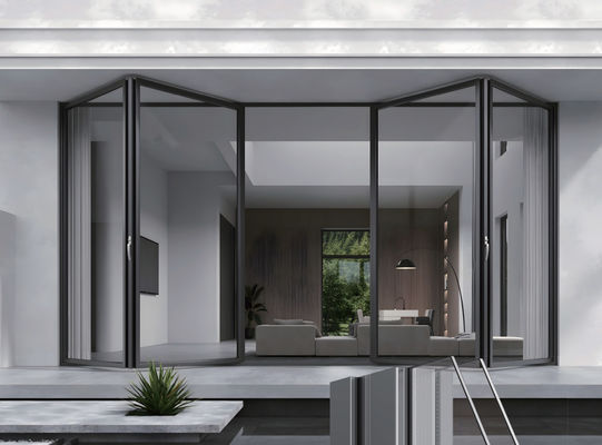 Терморазрыв безопасности Стекло Алюминиевые складные двери Коммерческие балконные складные двери