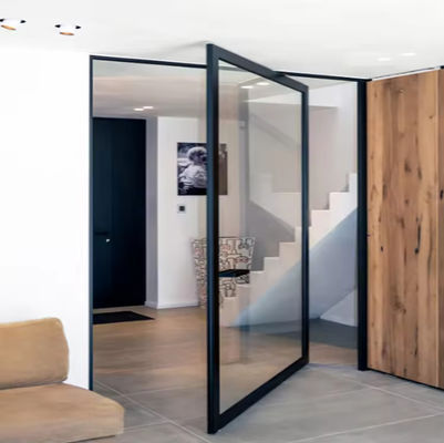 Алюминиевая сплав безрамочная стеклянная вращающаяся дверь Коррозионная устойчивость Легкая чистка