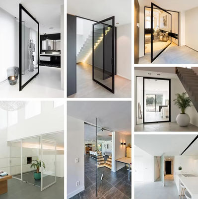 Алюминиевая сплав безрамочная стеклянная вращающаяся дверь Коррозионная устойчивость Легкая чистка