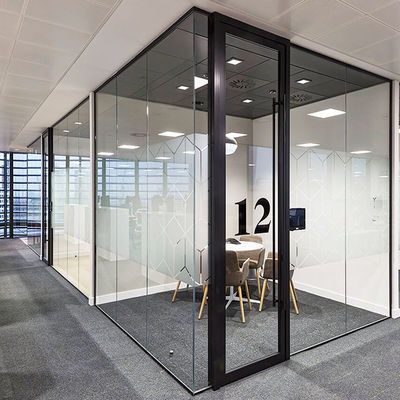 Звуконепроницаемые офисные стеклянные перегородки стены порошкопокрытый алюминиевый профиль с дверью