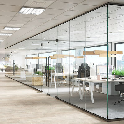 Звуконепроницаемые офисные стеклянные перегородки стены порошкопокрытый алюминиевый профиль с дверью