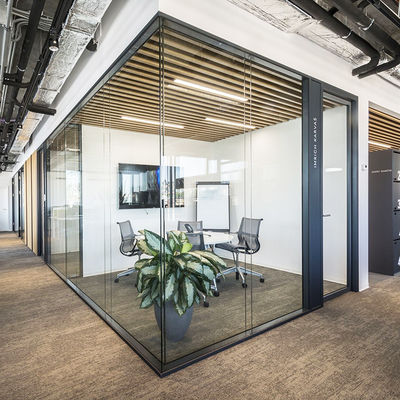 Тяжелая стеклянная перегородка Стены безопасности Алюминиевый профиль стеклянная перегородка