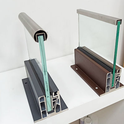 Прозрачная безопасность Алюминиевая U-канальная стеклянная перила