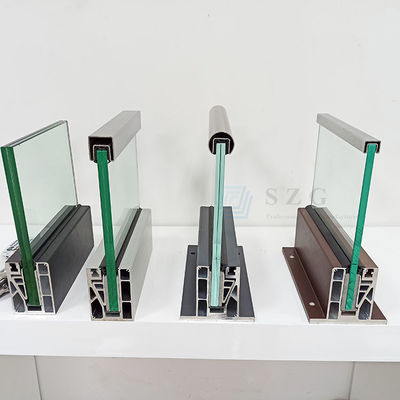 Прозрачная безопасность Алюминиевая U-канальная стеклянная перила