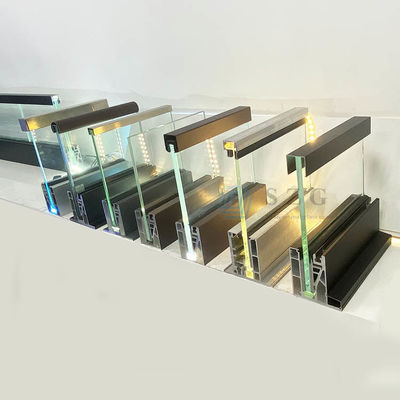 12 мм лестница без рамы стеклянный балкон ограждение U канал с светодиодным светом