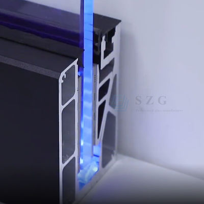 12 мм лестница без рамы стеклянный балкон ограждение U канал с светодиодным светом
