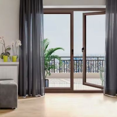 Алюминиевая распашная дверь с дизайном «сломанный мост» для звукоизоляции и рамой из алюминиевого сплава 6063-T5