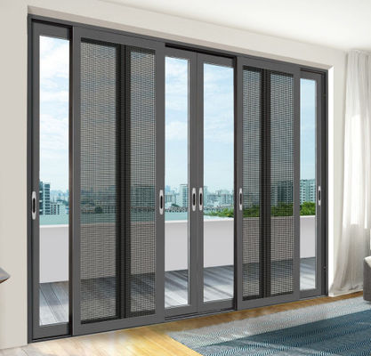 Алюминиевые раздвижные двери для квартир или жилых помещений с функцией предотвращения нефтяного дыма в стиле современного дизайна