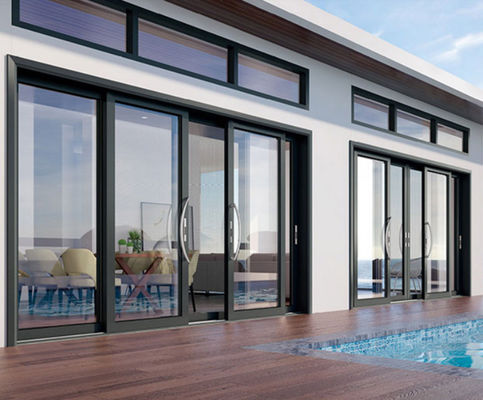 Алюминиевые раздвижные двери для квартир или жилых помещений с функцией предотвращения нефтяного дыма в стиле современного дизайна