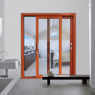 Долговечная алюминиевая раздвижная дверь для предотвращения нефтяных дымов 50 лет Продолжительность жизни и высокая энергоэффективность