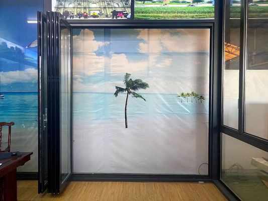 Современный внутренний двор стеклянный водонепроницаемый слайд и складной алюминиевой двухслойной системы дверей для домашнего использования ресторана