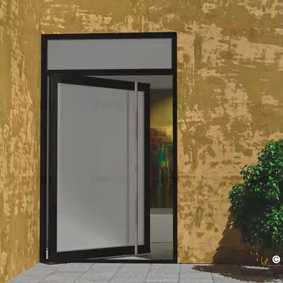 4-12 мм двойной остекленной алюминиевой вращающейся двери с прозрачным стеклом и нержавеющей сталью