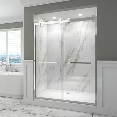 Водонепроницаемая и изолированная раздвижная дверь душа в раме из нержавеющей стали со стеклом