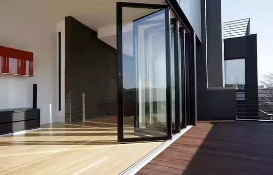 Внешний аккордеон Входные складные двери Алюминиевые стеклянные складные двери для веранды