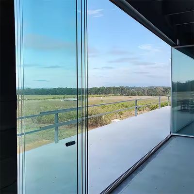 2.0 мм толщина профиля Алюминиевые безрамочные складные стеклянные двери для внутренних перегородок с настраиваемым цветом рамы