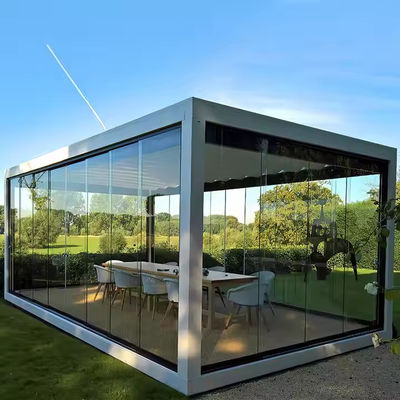 Сдвижная без рамы складная стеклянная дверь с занавеской, балконная перегородка