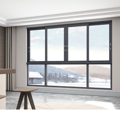 Двойные стеклянные коммерческие алюминиевые скользящие окна в груше для звукоизоляции и теплоизоляции