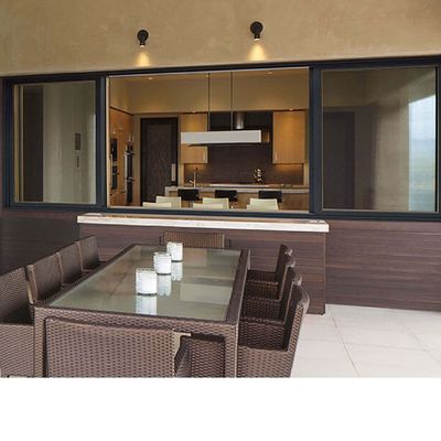 Двойные стеклянные коммерческие алюминиевые скользящие окна в груше для звукоизоляции и теплоизоляции