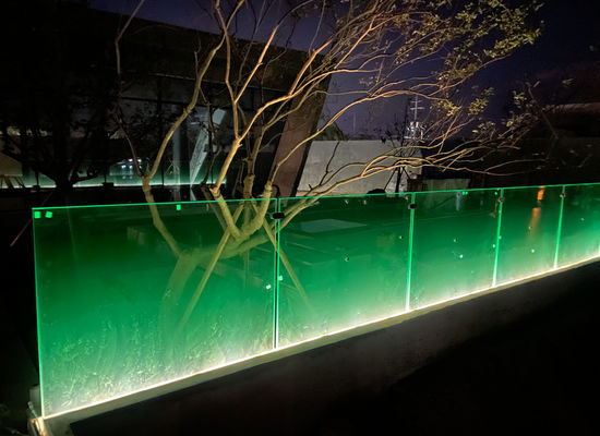 12 мм лестница без рамы стеклянный балкон ограждение U канал с светодиодным светом